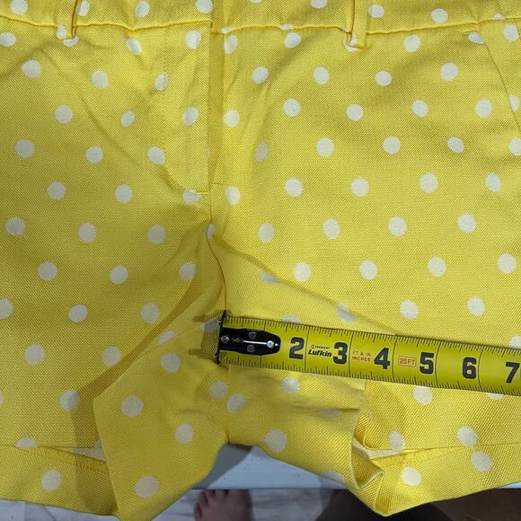 Ann Taylor Yellow Polka Dot Shorts Preppy Dressy Womens Size 10 Petite - Picture 7 of 7
